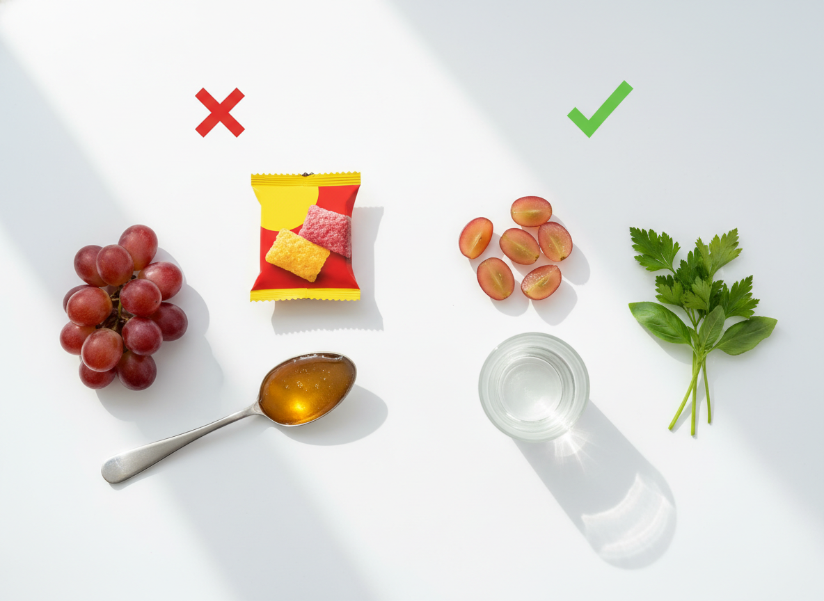 Dieta rocznego dziecka: bezpieczne produkty jak woda i krojone owoce oraz te, których unikać.