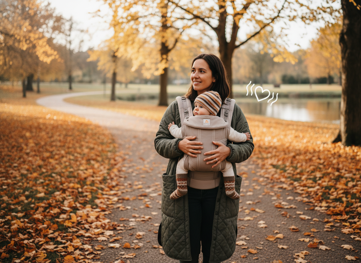 Jesienny spacer i odpowiedni ubiór dziecka pod nosidełko ergonomiczne