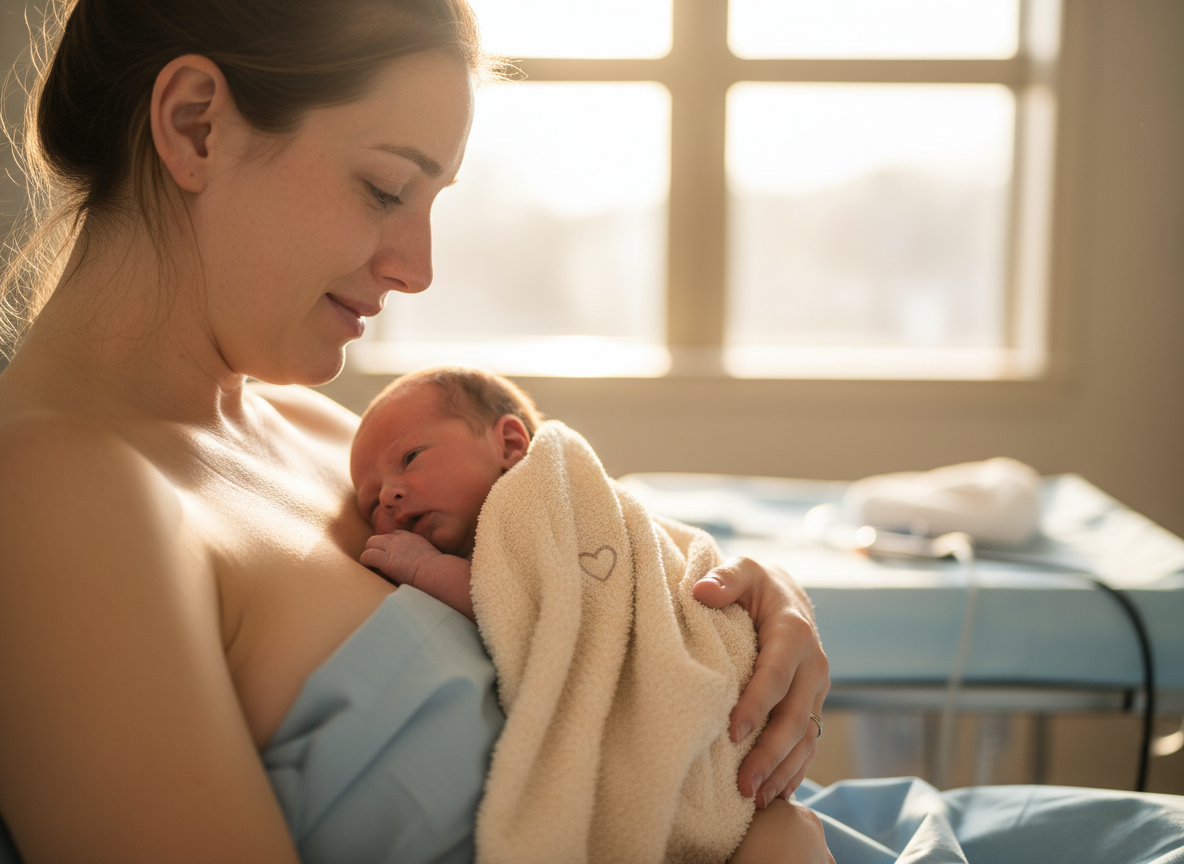 Kontakt skóra do skóry bezpośrednio po zabiegu jako element, który uwzględnia plan porodu cesarskie cięcie