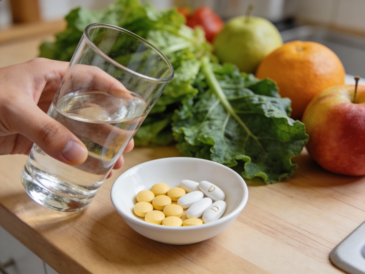 Suplementacja kwasem foliowym i witaminami jako element dbania o zdrowie i badania przed ciążą.