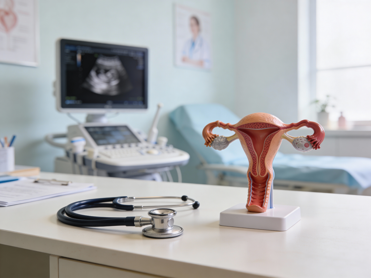 Wizyta w gabinecie ginekologicznym obejmująca USG i badania przed ciążą.