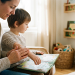 Dorosły delikatnie nakładający krem na ramię dziecka z łagodną wysypką ospy wietrznej w domowym zaciszu.